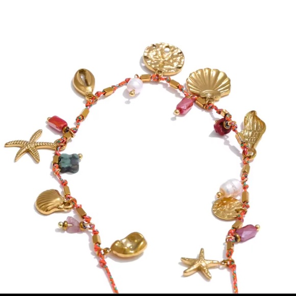 Gold Charm Necklace – Natural Pearls, Crystals, and Shells - Picture 5 of 14